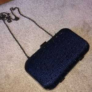 Aldo Crystal Navy Blue Clutch Bag